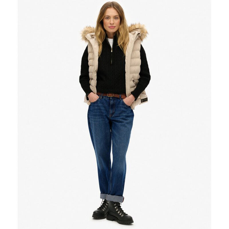 Superdry Fuji Faux Fur Hooded Gilet image number 3